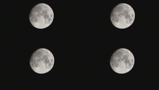 特写满月视频，为纪录片和电影拍摄的夜晚满月图像，高清在线视频素材下载