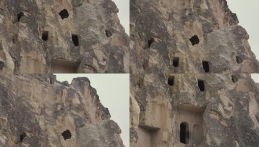 4 k。门窗城在岩石中。手持相机高清在线视频素材下载