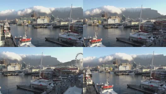 摇摄维多利亚和阿尔弗雷德码头，开普敦，南非高清在线视频素材下载