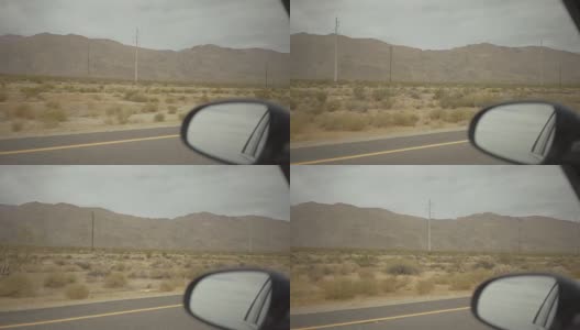在死亡谷风景优美的道路上开车高清在线视频素材下载