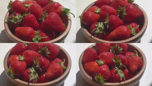 成熟的红草莓在转盘上高清在线视频素材下载