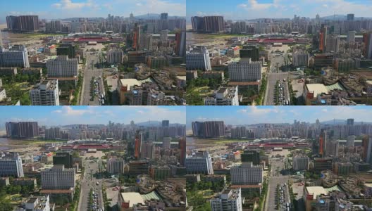 珠海晴天城市景观拱北口岸入境交通道路航拍全景4k中国高清在线视频素材下载