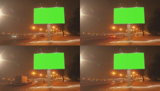 一个有绿色屏幕的广告牌高清在线视频素材下载