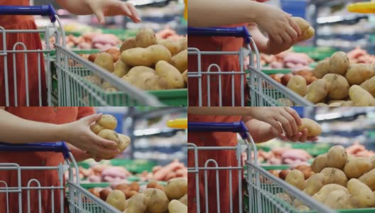 在超市买菜的女人高清在线视频素材下载