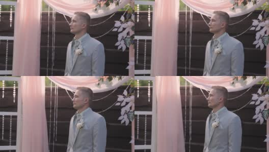 婚礼上英俊的新郎高清在线视频素材下载