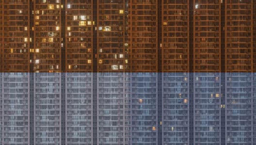 北京的许多公寓从夜晚到白天的时间流逝。高清在线视频素材下载