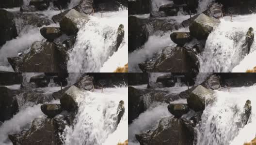 河流从岩石上急速流过高清在线视频素材下载