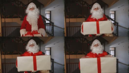 门前的圣诞老人高清在线视频素材下载