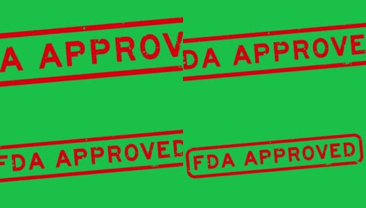 垃圾红色fda批准的字方形橡胶印章放大绿色背景高清在线视频素材下载