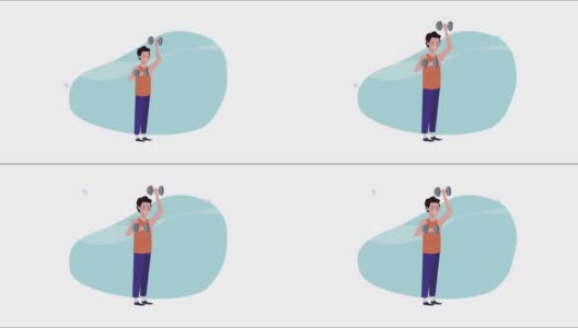 男人举哑铃健康的生活方式高清在线视频素材下载