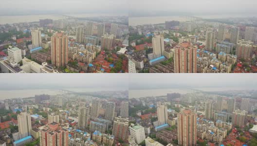 白天武汉城市全景鸟瞰图4k中国高清在线视频素材下载