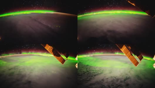 来自国际空间站的地球和北极光。这段视频由美国宇航局提供。8 k间隔拍摄高清在线视频素材下载