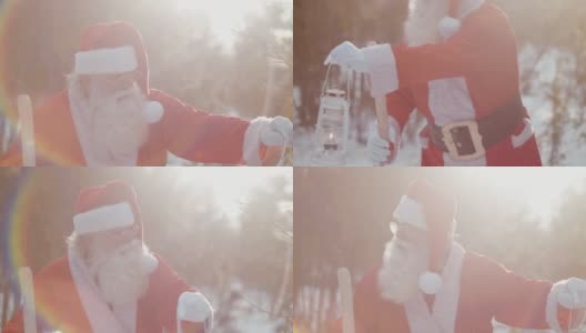 阳光下的北欧圣诞老人(慢镜头)高清在线视频素材下载