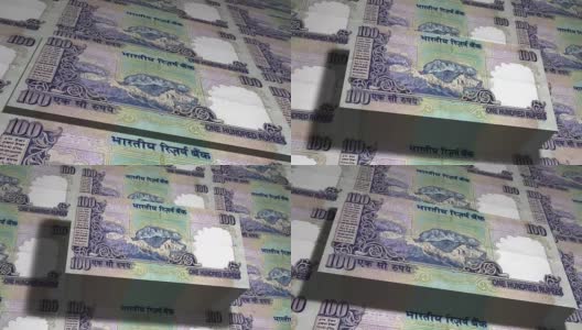 100卢比，印度的纸币高清在线视频素材下载
