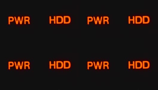 电源和硬盘红色指示灯闪烁高清在线视频素材下载