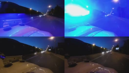 救护车的车灯在暮色中闪烁，高速行驶势在必行高清在线视频素材下载