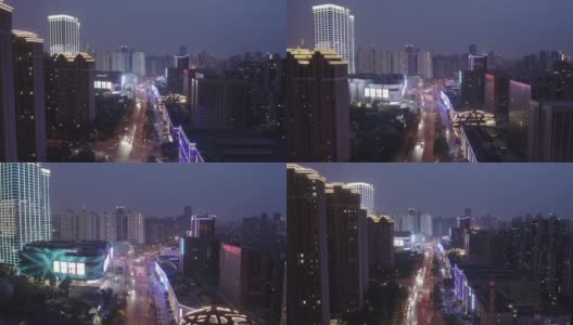 城市夜景鸟瞰图高清在线视频素材下载