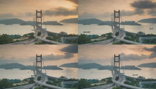 时间推移:日落交通运输公路公路在香港高清在线视频素材下载