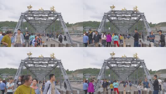 中国甘肃兰州黄河中山桥高清在线视频素材下载