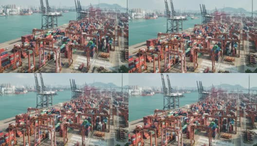 延时:香港青衣港货柜港口货柜装卸至货船运费高清在线视频素材下载