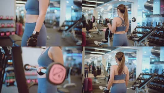 使用器械锻炼的亚洲妇女高清在线视频素材下载
