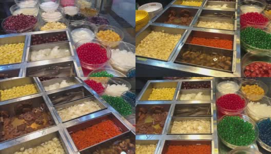 甜品店，刨冰。泰国街头食品高清在线视频素材下载