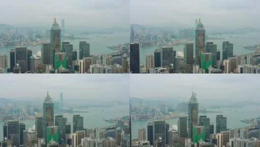 白天市景市中心海湾航拍4k香港高清在线视频素材下载
