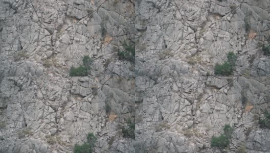奇迈拉山独特的岩石陡峭的斜坡上有巨大的石头高清在线视频素材下载