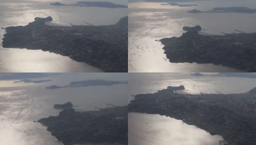 那不勒斯-从飞机起飞时看到的海岸全景高清在线视频素材下载