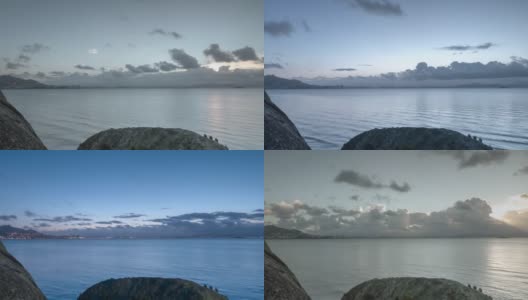 时间流逝——Cacupé海滩上的日落高清在线视频素材下载