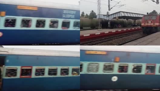 高速科罗曼德尔特快城际列车印度铁路的特快旗舰列车通过郊区火车站枢纽站台高清在线视频素材下载