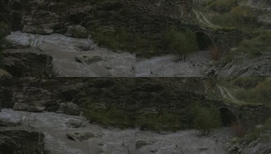 山河中浑浊的水流高清在线视频素材下载