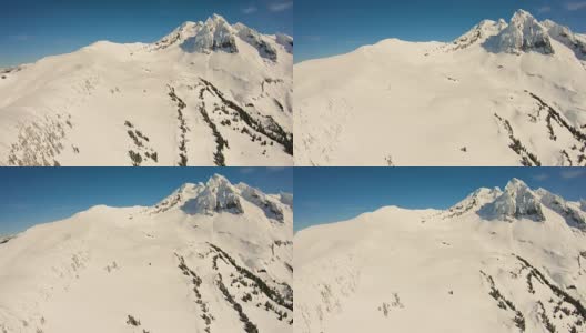 贝克山令人惊叹的空中冬季景色，令人难以置信的瀑布山自然背景高清在线视频素材下载