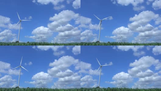 农场风力涡轮机景观高清在线视频素材下载