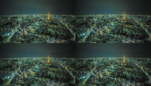 东京天际线令人惊叹的夜晚时光流逝高清在线视频素材下载
