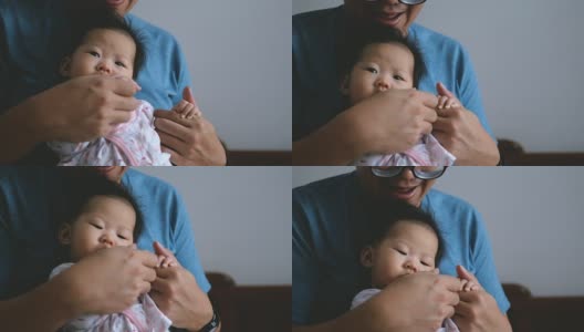 父亲和宝贝女儿:亚洲家庭生活方式高清在线视频素材下载