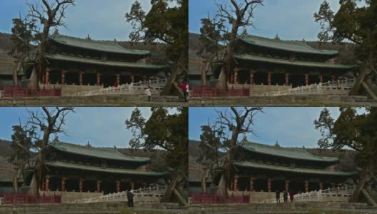游客参观晋祠的处女宫高清在线视频素材下载