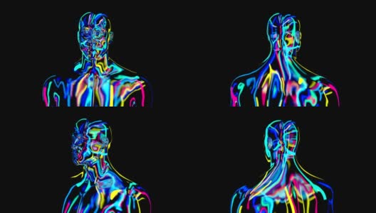 x射线人体主体彩色，人体主体扫描高清在线视频素材下载
