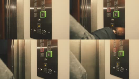按电梯按钮指骨手指。主动保护感染高清在线视频素材下载