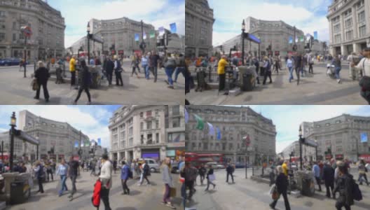 人们走在伦敦的街道上，以180帧/秒的慢动作高清在线视频素材下载
