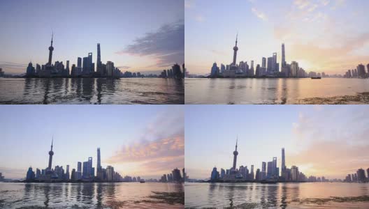 上海的现代城市景观和天际线高清在线视频素材下载