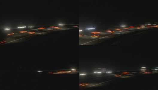 夜间高速公路上的交通可循环使用高清在线视频素材下载