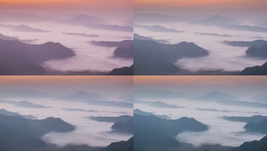 早晨山上的移动薄雾，4k(超高清)高清在线视频素材下载