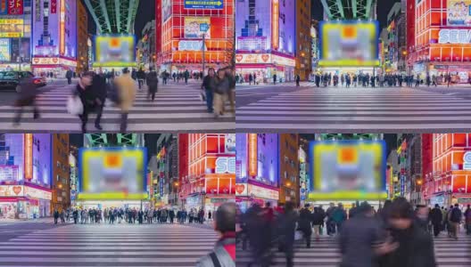日本东京秋叶原地区的4K延时摄影。(放大镜头)高清在线视频素材下载