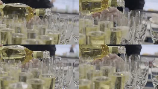 许多香槟杯高清在线视频素材下载