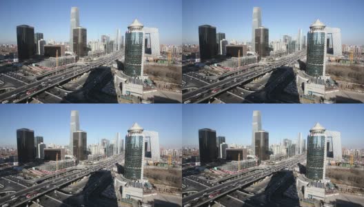 中国北京国贸CBD交通高清在线视频素材下载