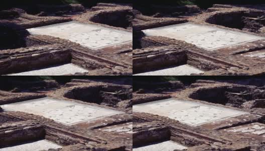 古色古香的阿皮亚Capo di Bove别墅的马赛克地板高清在线视频素材下载