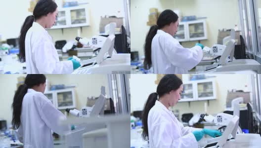 亚洲女科学家在实验室工作实验高清在线视频素材下载