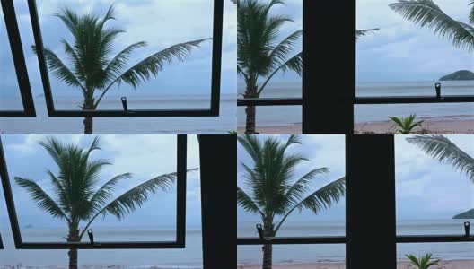 4k移动摄影，窗外海景高清在线视频素材下载