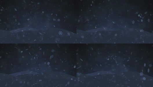 美丽的雪花在晚上落在雪山上高清在线视频素材下载